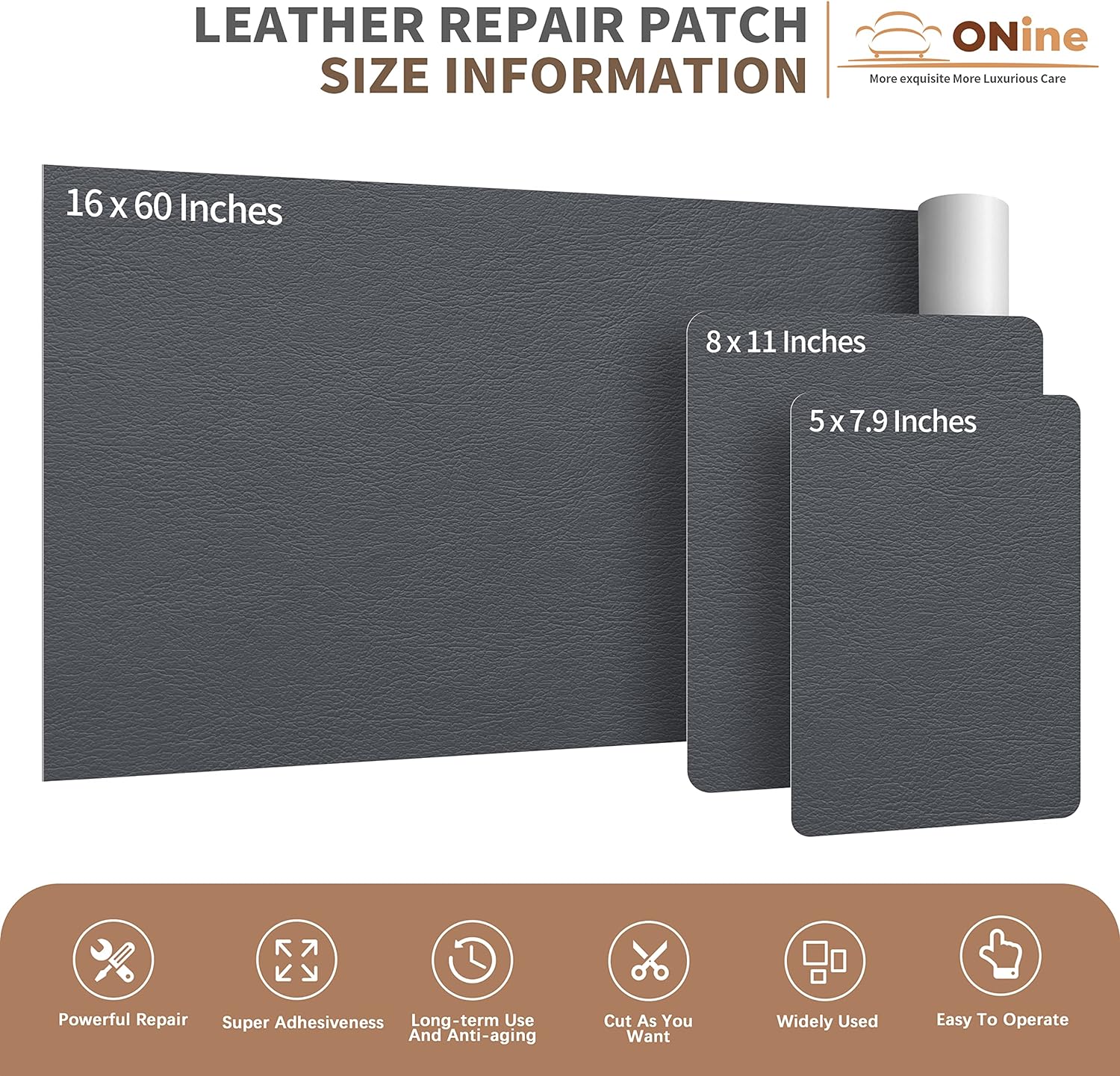 ONine Leather Repair Patch，Self-Adhesive Couch Patch，Multicolor